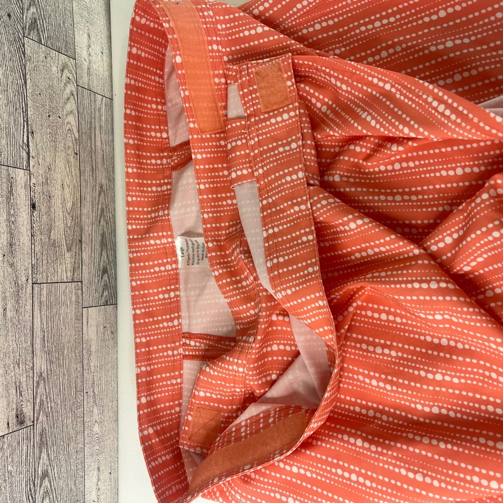 RipSkirt Hawaii Wrap Skirt Women Large Orange Dotted Stripe Quick Dry Mini Skirt - Picture 5 of 8